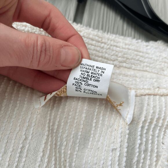 VTG Herbercraft Chenille Housecoat Robe 2X Textured Ivory Oversized Cozycore - Picture 7 of 12